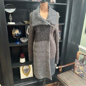 TU Wool Mix Long Cardigan Sweater Coat Gray Size 12